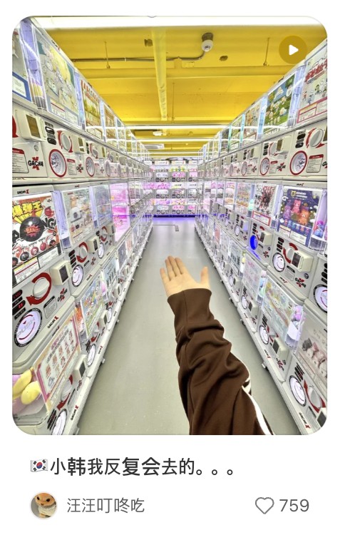 성수 인형뽑기샵 샤오홍슈 게시물, 좋아요 759